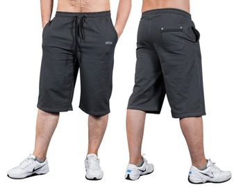 Krótkie Spodenki Dresowe Męskie WXM 3/4 5XL stalow