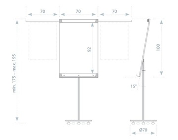 FLIPCHART MAGNETYCZNY TABLICA NA KÓŁACH 70x100
