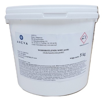 WODOROTLENEK SODU granulki kaustyczna PESTKI 5kg