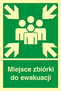 Miejsce zbiórki do ewakuacji znak 20x29,6 PCV