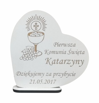 Podziękowanie dla Gości I Komunia Serce białe IHS