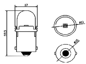 P21W R10W Лампа CREE Ba15S MATT WHITE 12-24В