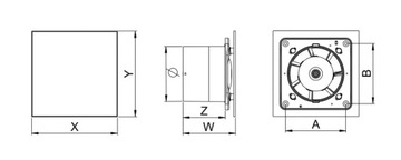 AWENTA FAN WTI100 STANDARD INOX CUBE