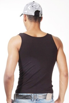 czarny podkoszulek koszulka bez rękawów top 2255 M