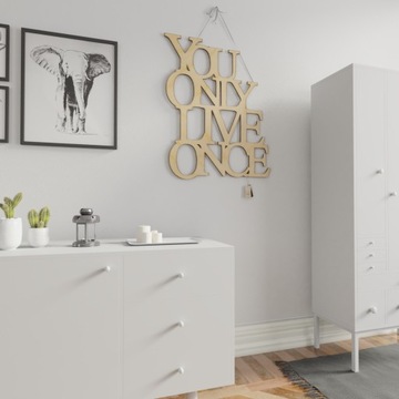 3D деревянная настенная надпись «Живешь только один раз»