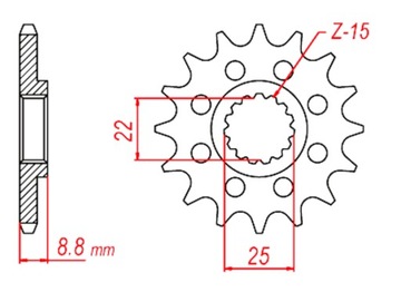 ПЕРЕДНЯЯ ЗВЕЗДОЧКА 14 ЗУБ. KTM XC SX 450 505 525