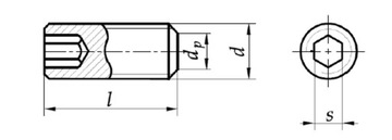 Установочный винт M20x100 с потайной головкой, черный, DIN 913, 1 шт.