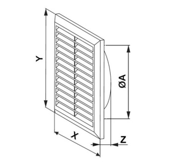 AWENTA РЕШЕТКА ВЕНТИЛЯЦИОННАЯ КРЫШКА fi125 14x14 T83 CZ