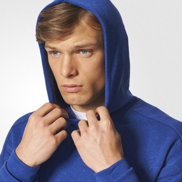 Pánska mikina Adidas Tepláková čiapka XL Melanž modrá Športová s kapucňou