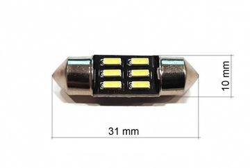 ЛАМПОЧКА 6 LED 4014 SMD ТРУБКА 31мм C5W C10W ПРЕМИУМ