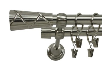 TANIE KARNISZE METALOWE PODWÓJNE 19/19 mm 320 cm