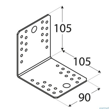 УГОЛ МОНТАЖНЫЙ СТРОИТЕЛЬНЫЙ СОЕДИНИТЕЛЬ 105x105x90x2,5