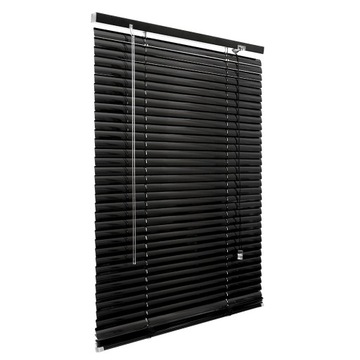 Внутренние горизонтальные алюминиевые жалюзи 25 мм на окно/дверь 110х130 см ЧЕРНЫЕ