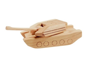 CZOŁG DREWNIANY MODEL TANK z drewna ruchoma wieża