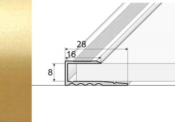 Listwa 90cm progowa / zakończeniowa ZŁOTO A63