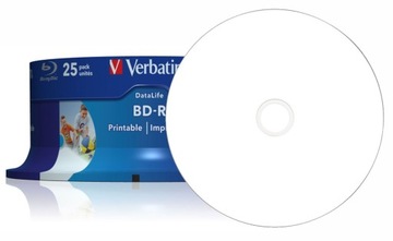 VERBATIM BD-R BLU-RAY 25 ГБ 6x для печати 25 шт.