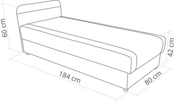 Кушетка-кровать 80х180 пружинный контейнер BIRD Talig