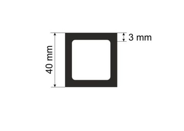 Алюминиевый профиль квадратная труба 40х3мм -100см