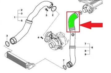 ШЛАНГ ТУРБОИНТЕРКУЛЕРА BMW 3 E46 318 d 320d