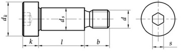 Винт с буртиком M8/10x100, цилиндрическая головка ISO 7379 1 шт.