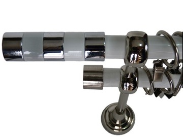 KARNISZ+CICHE KÓŁKA METAL 19/19MM PODWÓJNY 220CM