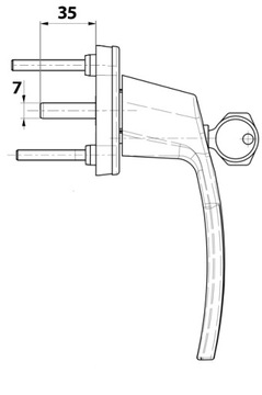 Klamka z kluczykiem Victory Ciemny Brąz RAL 8077