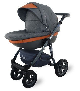 Детская коляска Dwarf I-XEO 3в1 лён+кожа+объём