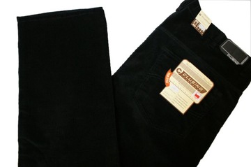 Długie Duże Spodnie sztruks pas 124-126 L38 czarny