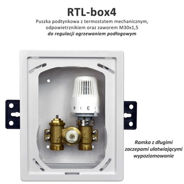 Podtynkowy OGRANICZNIK TEMPERATURY ZAWÓR DO PODŁOGÓWKI RTL BOX 3/4