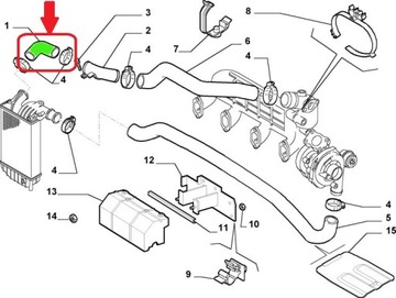 ШЛАНГ ТУРБОИНТЕРКУЛЕРА PEUGEOT BOXER 2.8 HDI