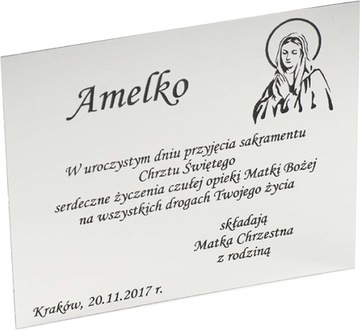 TABLICZKA CHRZEST dedykacja prezent GRAWER 12x10cm