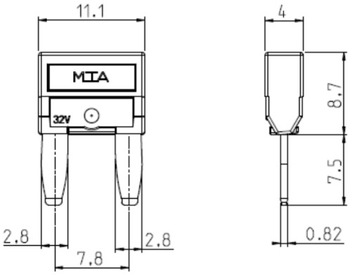 ПЛАСТИНОЧНЫЙ ПРЕДОХРАНИТЕЛЬ MTA MINI MINIVAL 20А 10 шт.