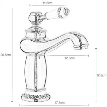 фото ориг. №8, Washbasin faucet freestanding retro chrome gloss
