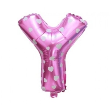 Balon Litery Literki Balon Różowa Roczek Literka Y