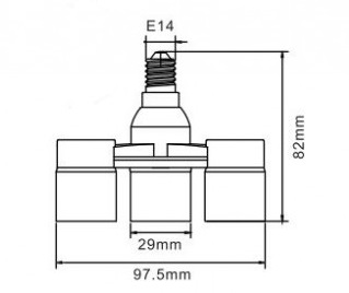 ПЕРЕХОДНИК РАЗДЕЛИТЕЛЯ СВЕТОДИОДНЫЙ ТРОЙНИК E14 НА 3xE14