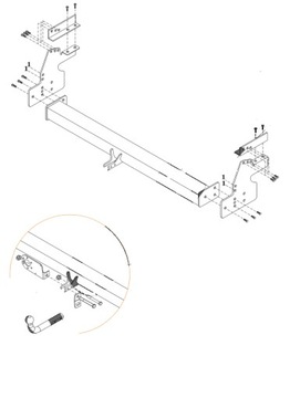 БУКСИРОВОЧНЫЙ КРЮК NISSAN NAVARA PICK-UP 2002-16 + ПРИВЯЗКА