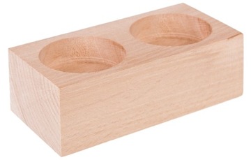 ŚWIECZNIK drewniany na 2 wkłady tealight DECOUPAGE