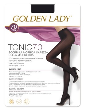 Rajstopy gładkie Golden Lady Tonic 70den czarne Lavagna rozmiar 2