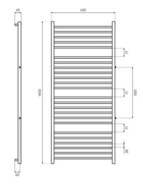 Радиатор СПАРК боковой 140x63 - БЕЛЫЙ