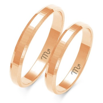 OBRĄCZKI ZŁOTE 14K FAZOWANE 3,0mm id A-119C