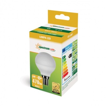 Żarówka Led E14 6W kulka dzienna, spectrum