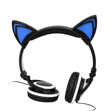 СКЛАДНЫЕ НАУШНИКИ CAT EAR, СВЕТОДИОДНАЯ ПОДСВЕТКА