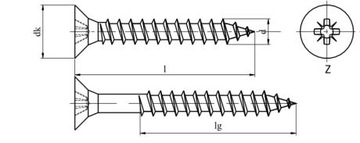 4,5x80 Шурупы конические, желтая оцинковка, 10 шт.