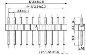 goldpin listwa kołkowa 1x40 200 szt. rozstaw 2,5