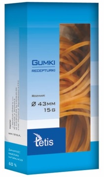 Gumki recepturki TETIS 15g 60% kauczuk 43mm