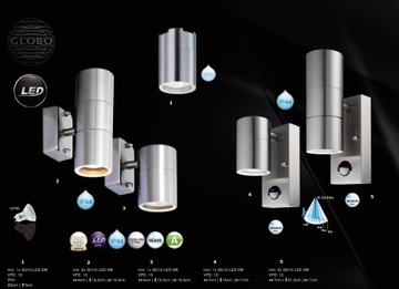 Kinkiet Elewacyjny LED 2L Sensor Ruchu IP44 Inox