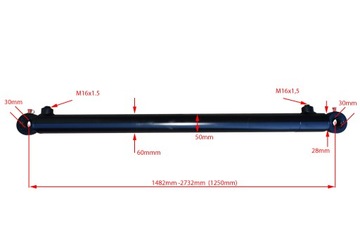 SIŁOWNIK CYLINDER SKOK 1250 ROZRZUTNIK L= 1482mm