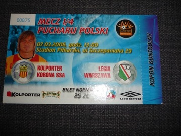 Bilet Korona Kielce - Legia Warszawa 07.03.2006