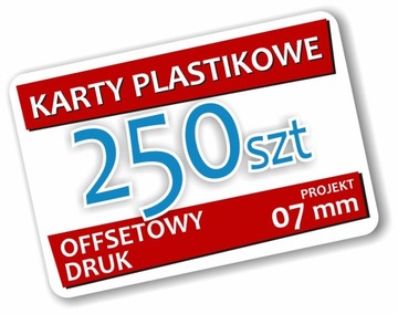 Wizytówki Plastikowe 07 mm 250 szt Karty PCV PVC