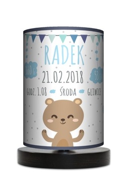 LAMPA DLA DZIECKA IMIENNA PREZENT URODZINY MIŚ HIT